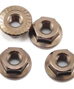 Kyosho 4x4.5mm Aluminum Flanged Locknut (Gun Metal) (4)