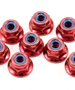Kyosho 4x5.6mm Steel Flanged Locknut (Red) (8)