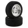 Kyosho Fazer Pre-Mounted Vintage Sedan Tires (Chrome) (2) (Medium) w/Rostyle 12mm Hex Wheels -Kyosho sale2022 kyofath703smm