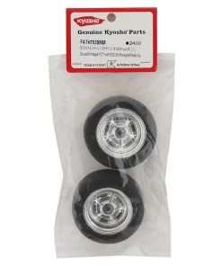 Kyosho Fazer Pre-Mounted Vintage Sedan Tires (Chrome) (2) (Medium) w/Rostyle 12mm Hex Wheels -Kyosho sale2022 kyofath703smm 2