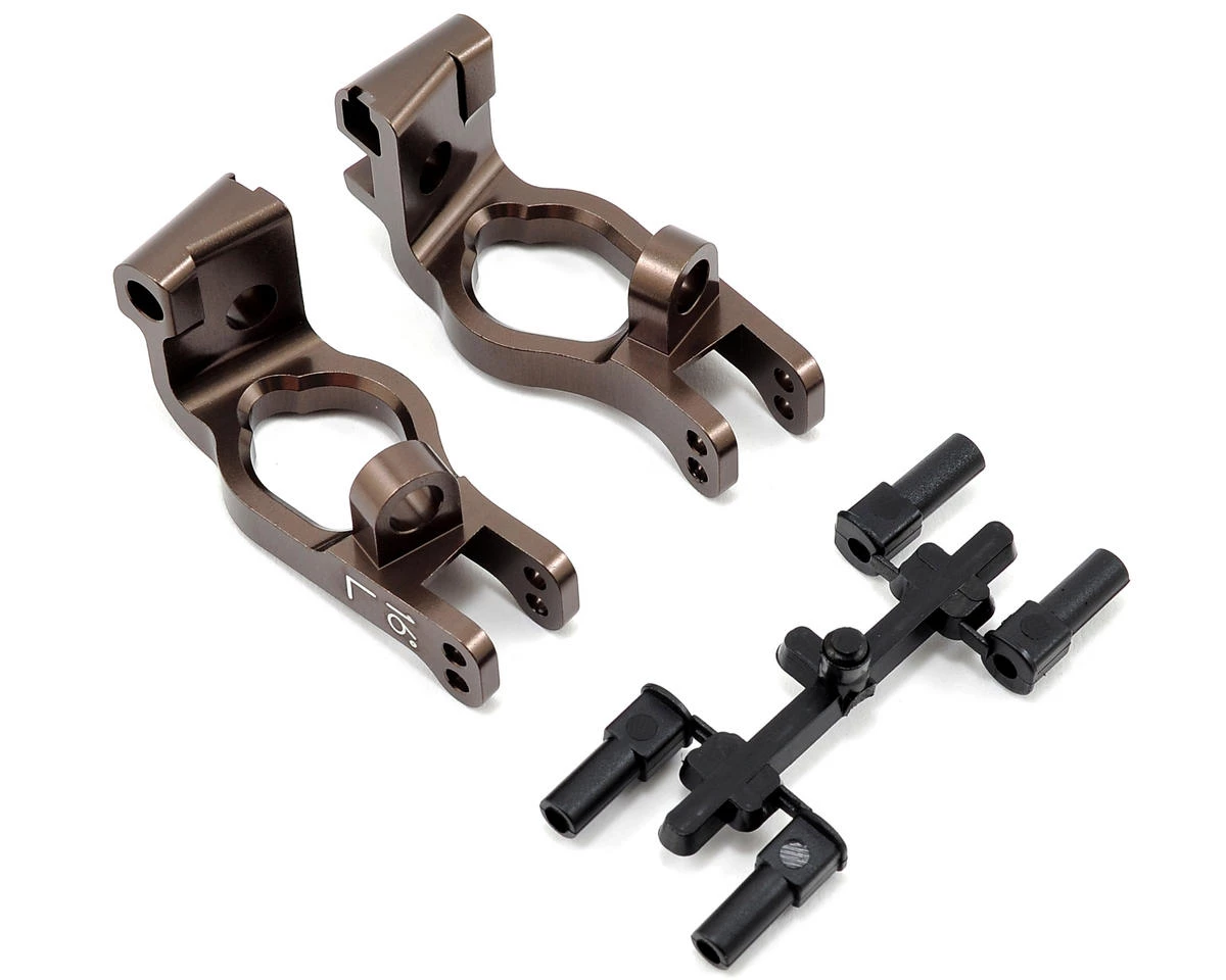 Kyosho Aluminum Front Hub Carrier Set (Gunmetal) (16°) 3 Kyosho Aluminum Front Hub Carrier Set (Gunmetal) (16°)