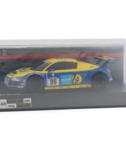 Kyosho Mini-Z MR-03 RWD Audi R8 2010 LMS NBR No.98 Autoscale Body (Yellow/Blue) -Kyosho sale2022 kyomzp239bt 2