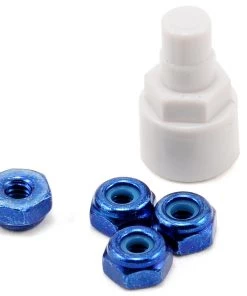 Kyosho Aluminum Wheel Nut Set w/Wrench (Blue) (4)