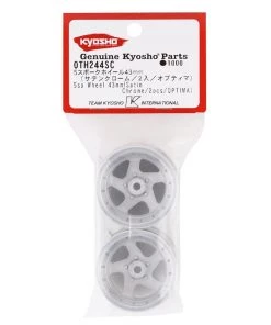 Kyosho Optima 43mm 5 Spoke Wheels (Satin Chrome) (2) -Kyosho sale2022 kyooth244sc 2