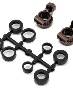 Kyosho V2 0° Aluminum Rear Hub Carrier Set (Gunmetal)