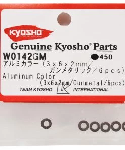 Kyosho 3x6x2mm Aluminum Washer (Gun Metal) (6) -Kyosho sale2022 kyow0142gm 1